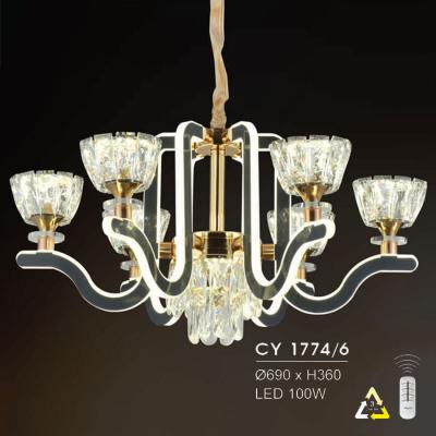 Đèn chùm pha lê trang trí mẫu mới hiện đại siêu đẹp HFCY-1774/6
